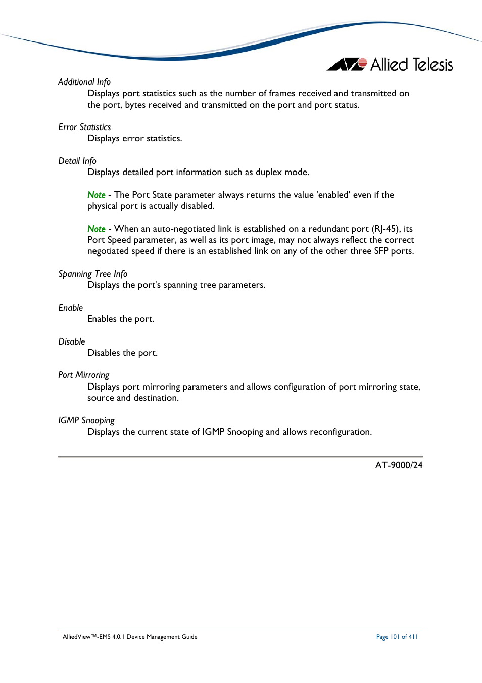 Allied Telesis AlliedView-EMS 4.0.1 DEVICE MANAGEMENT User Manual | Page 101 / 411