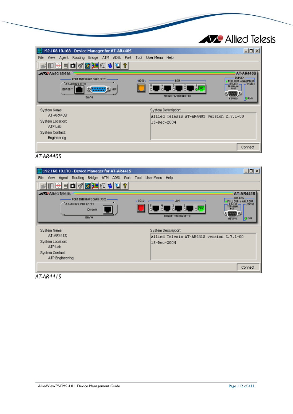 Allied Telesis AlliedView-EMS 4.0.1 DEVICE MANAGEMENT User Manual | Page 112 / 411