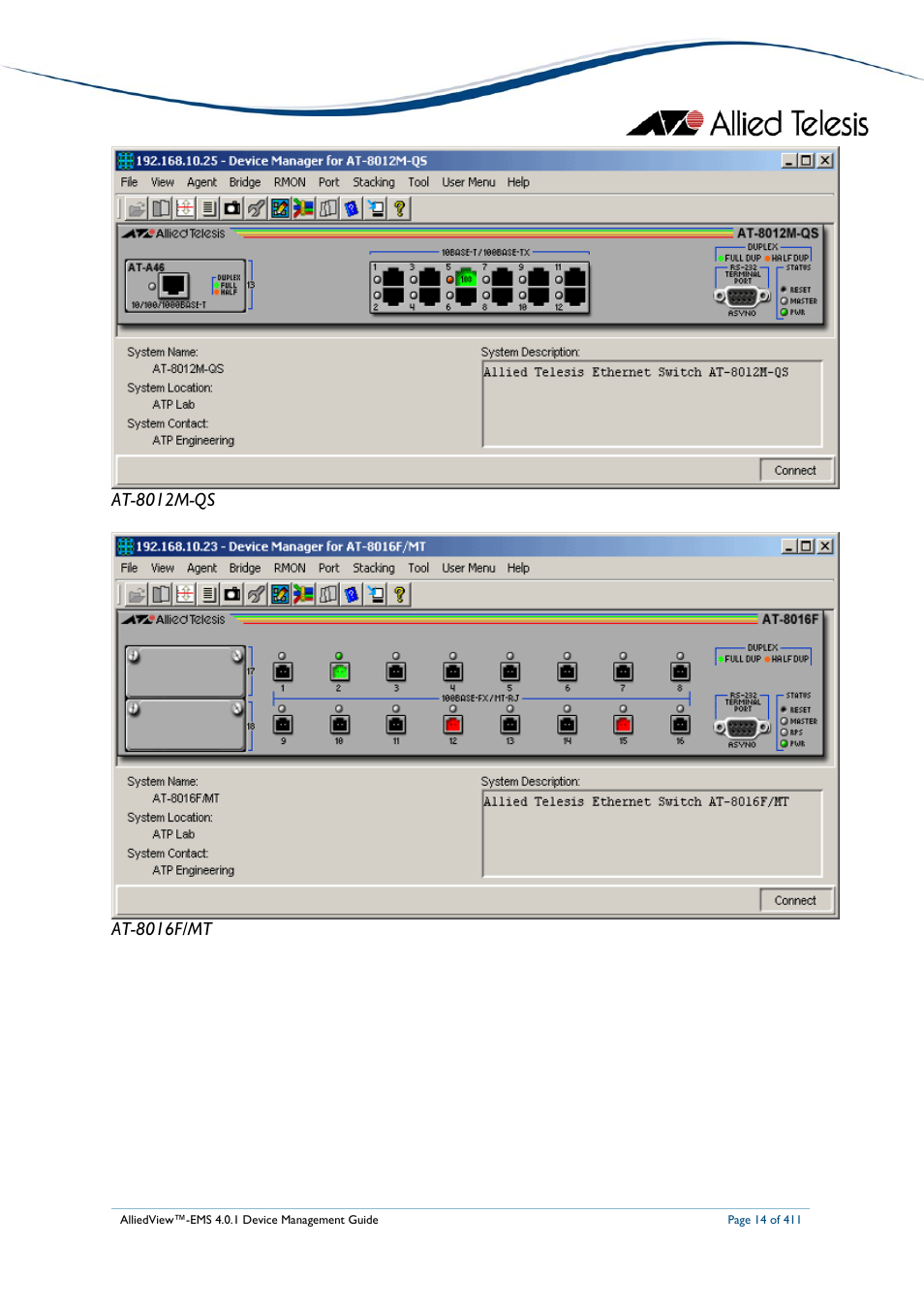 Allied Telesis AlliedView-EMS 4.0.1 DEVICE MANAGEMENT User Manual | Page 14 / 411