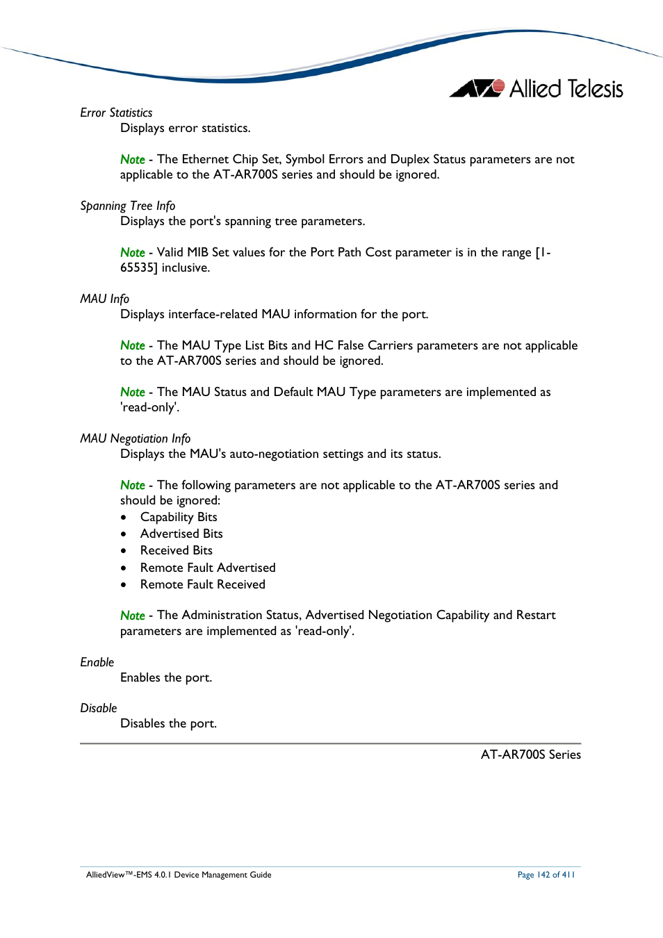 Allied Telesis AlliedView-EMS 4.0.1 DEVICE MANAGEMENT User Manual | Page 142 / 411