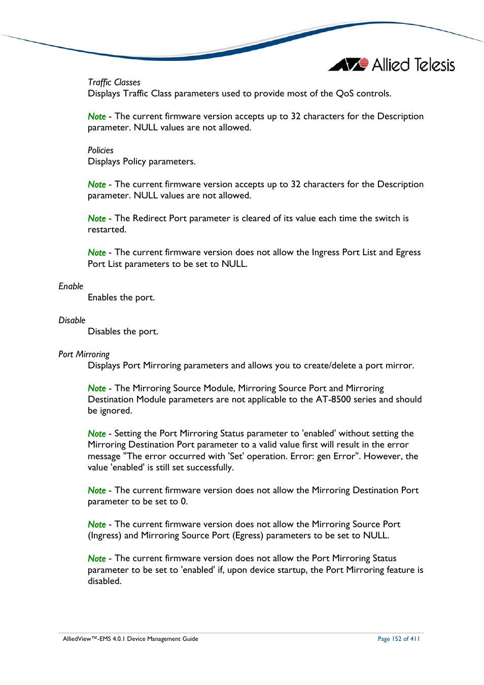 Allied Telesis AlliedView-EMS 4.0.1 DEVICE MANAGEMENT User Manual | Page 152 / 411