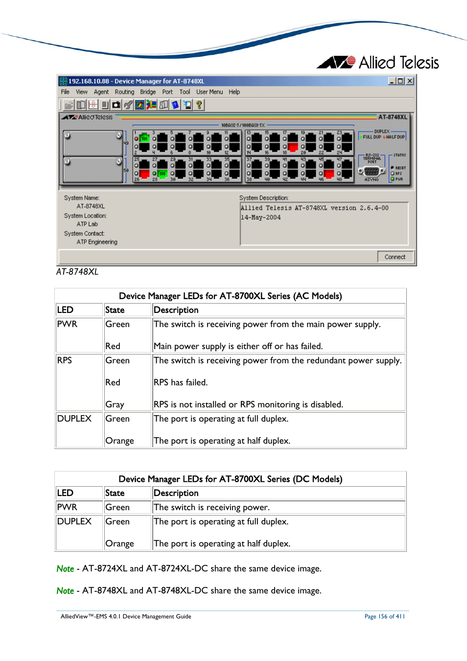 Allied Telesis AlliedView-EMS 4.0.1 DEVICE MANAGEMENT User Manual | Page 156 / 411