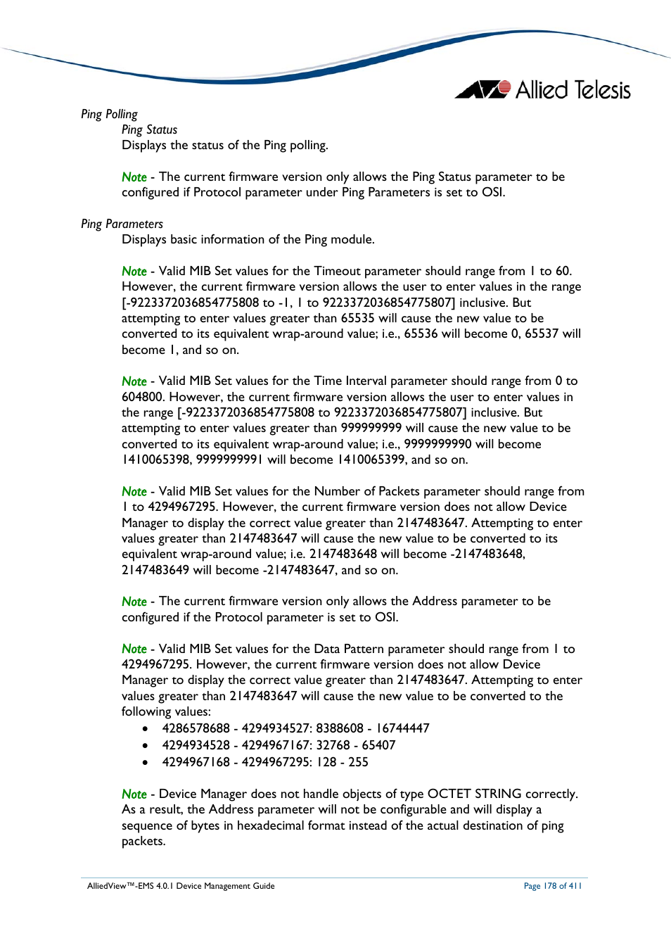 Allied Telesis AlliedView-EMS 4.0.1 DEVICE MANAGEMENT User Manual | Page 178 / 411