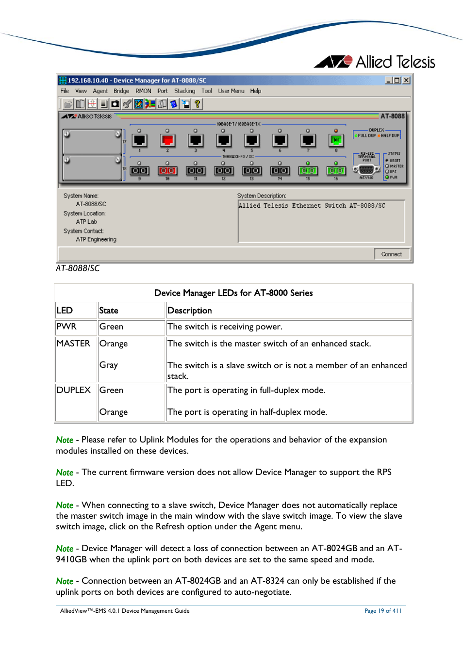 Allied Telesis AlliedView-EMS 4.0.1 DEVICE MANAGEMENT User Manual | Page 19 / 411