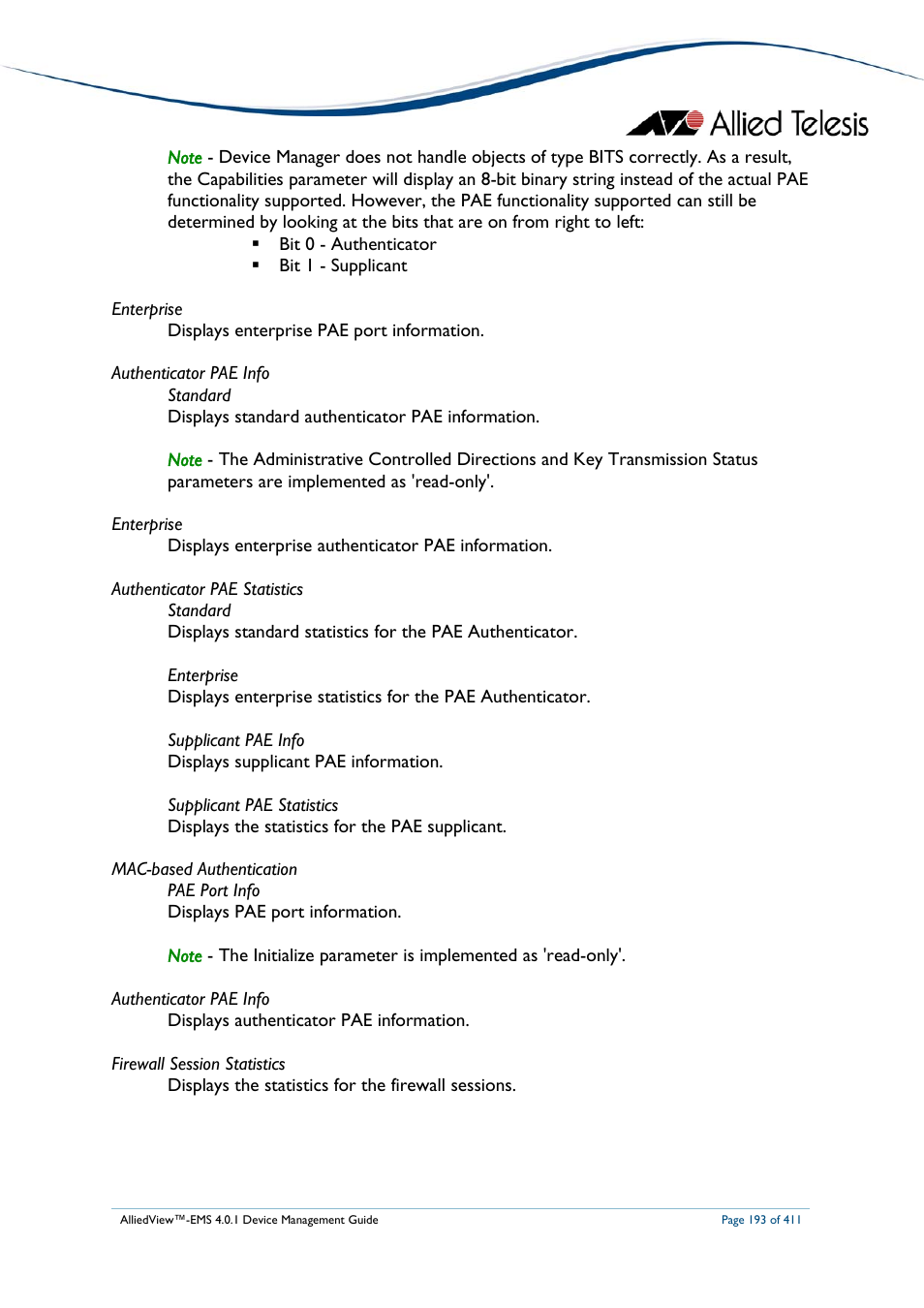 Allied Telesis AlliedView-EMS 4.0.1 DEVICE MANAGEMENT User Manual | Page 193 / 411