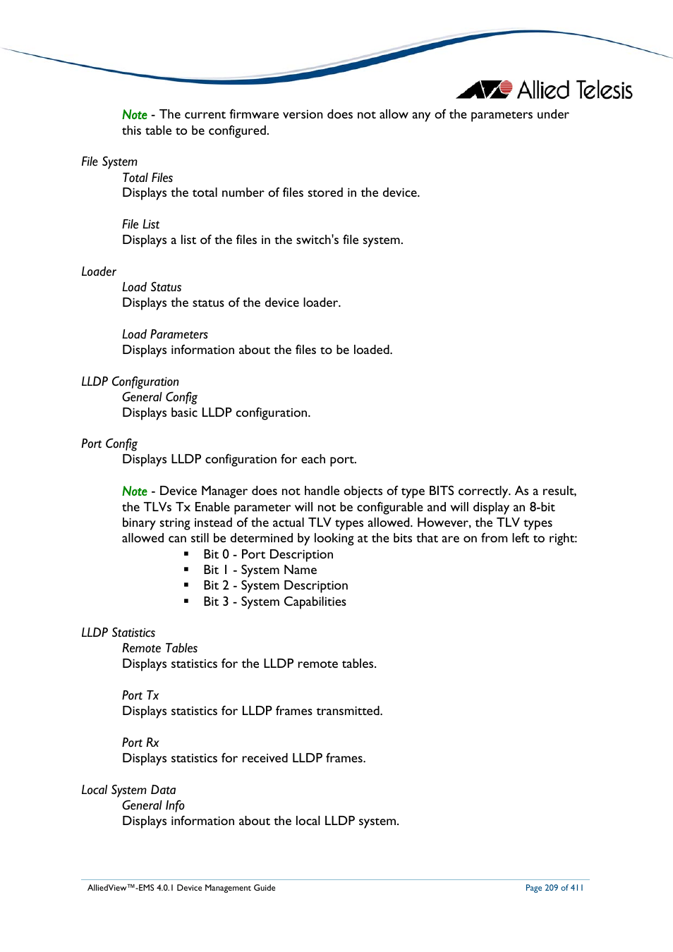 Allied Telesis AlliedView-EMS 4.0.1 DEVICE MANAGEMENT User Manual | Page 209 / 411