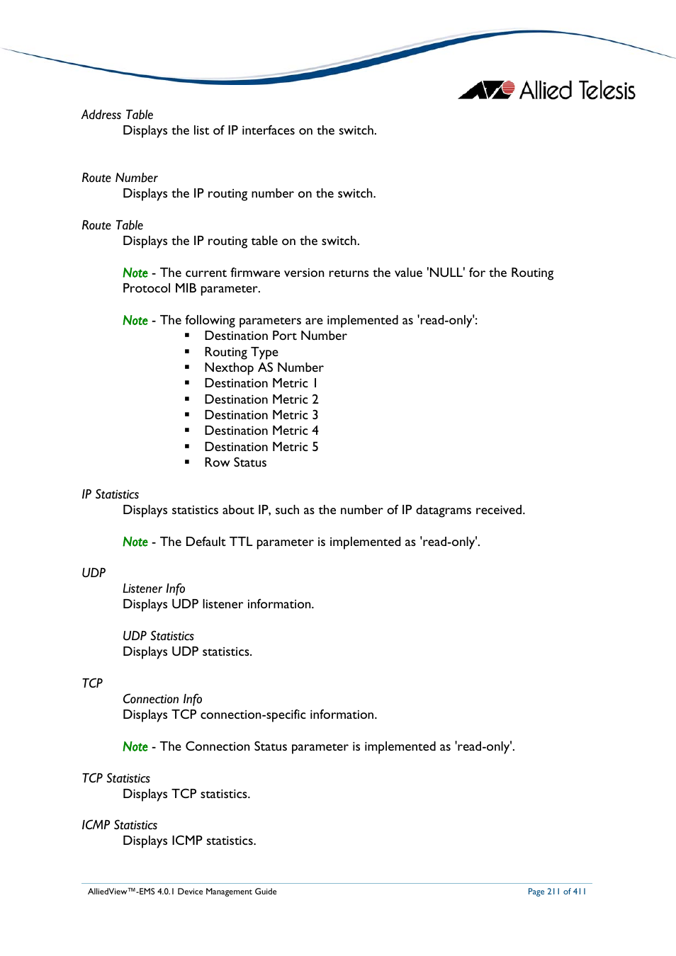 Allied Telesis AlliedView-EMS 4.0.1 DEVICE MANAGEMENT User Manual | Page 211 / 411