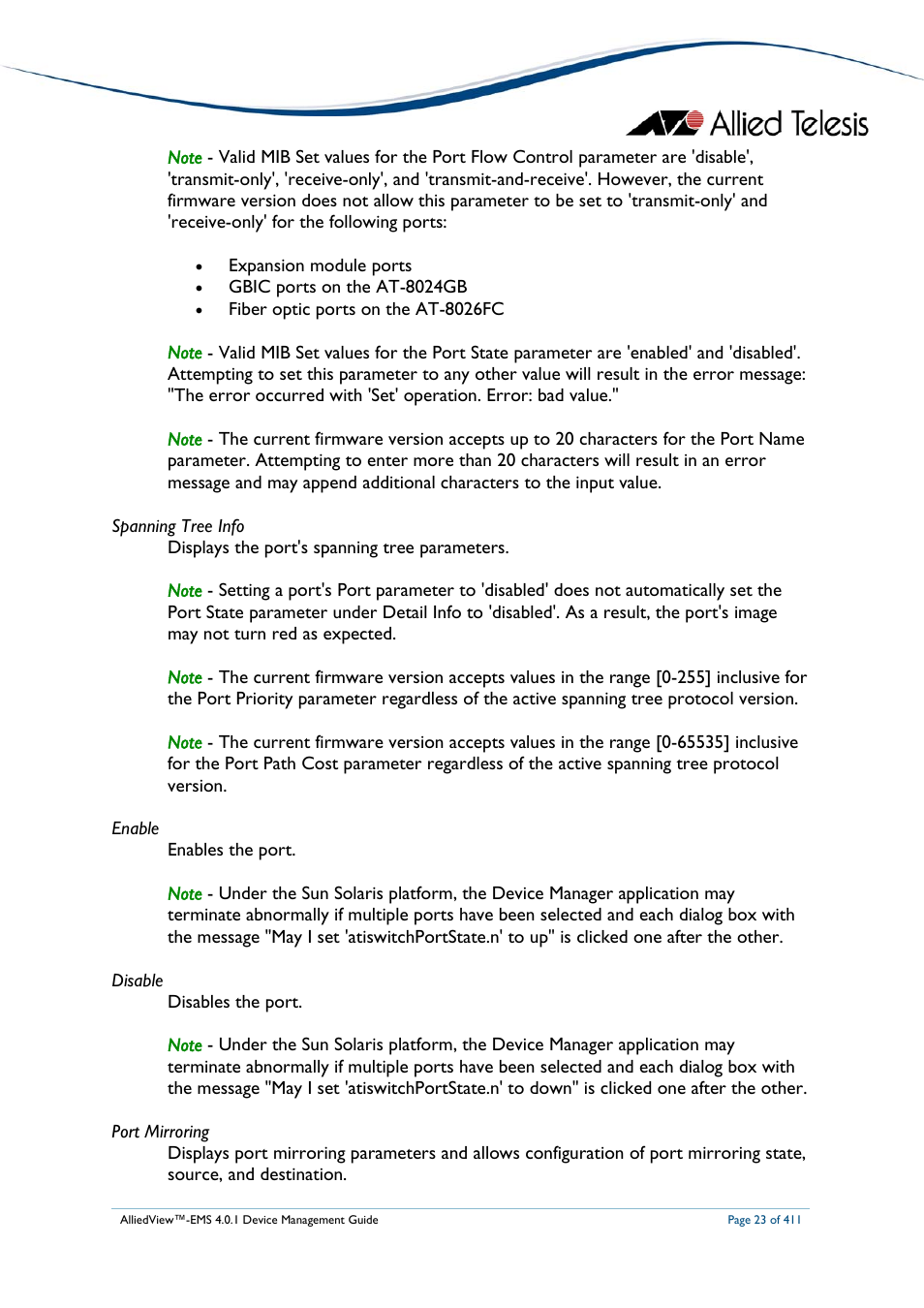 Allied Telesis AlliedView-EMS 4.0.1 DEVICE MANAGEMENT User Manual | Page 23 / 411