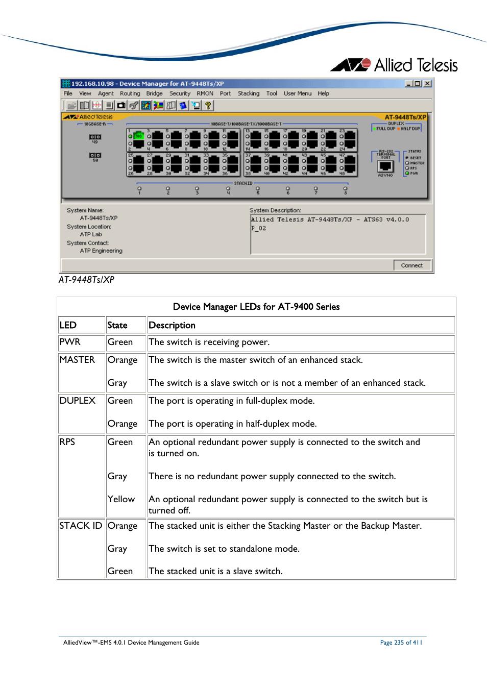 Allied Telesis AlliedView-EMS 4.0.1 DEVICE MANAGEMENT User Manual | Page 235 / 411