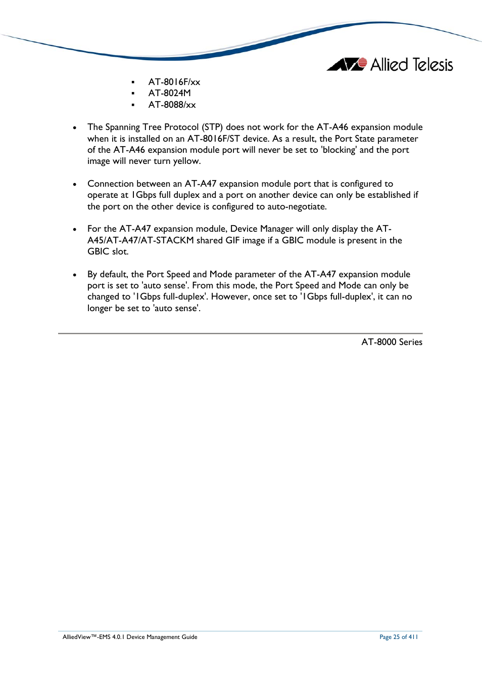 Allied Telesis AlliedView-EMS 4.0.1 DEVICE MANAGEMENT User Manual | Page 25 / 411