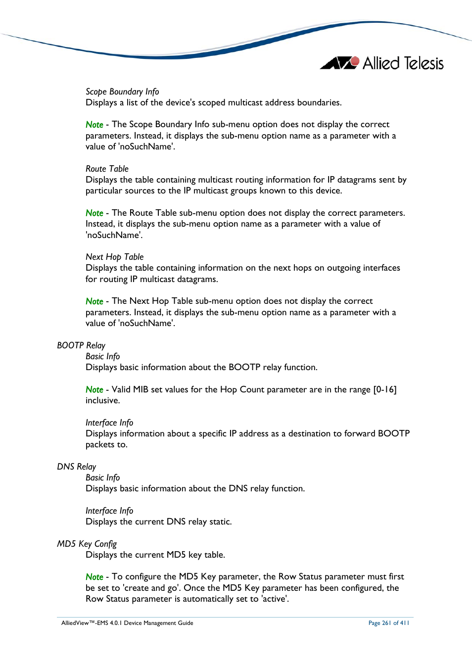 Allied Telesis AlliedView-EMS 4.0.1 DEVICE MANAGEMENT User Manual | Page 261 / 411