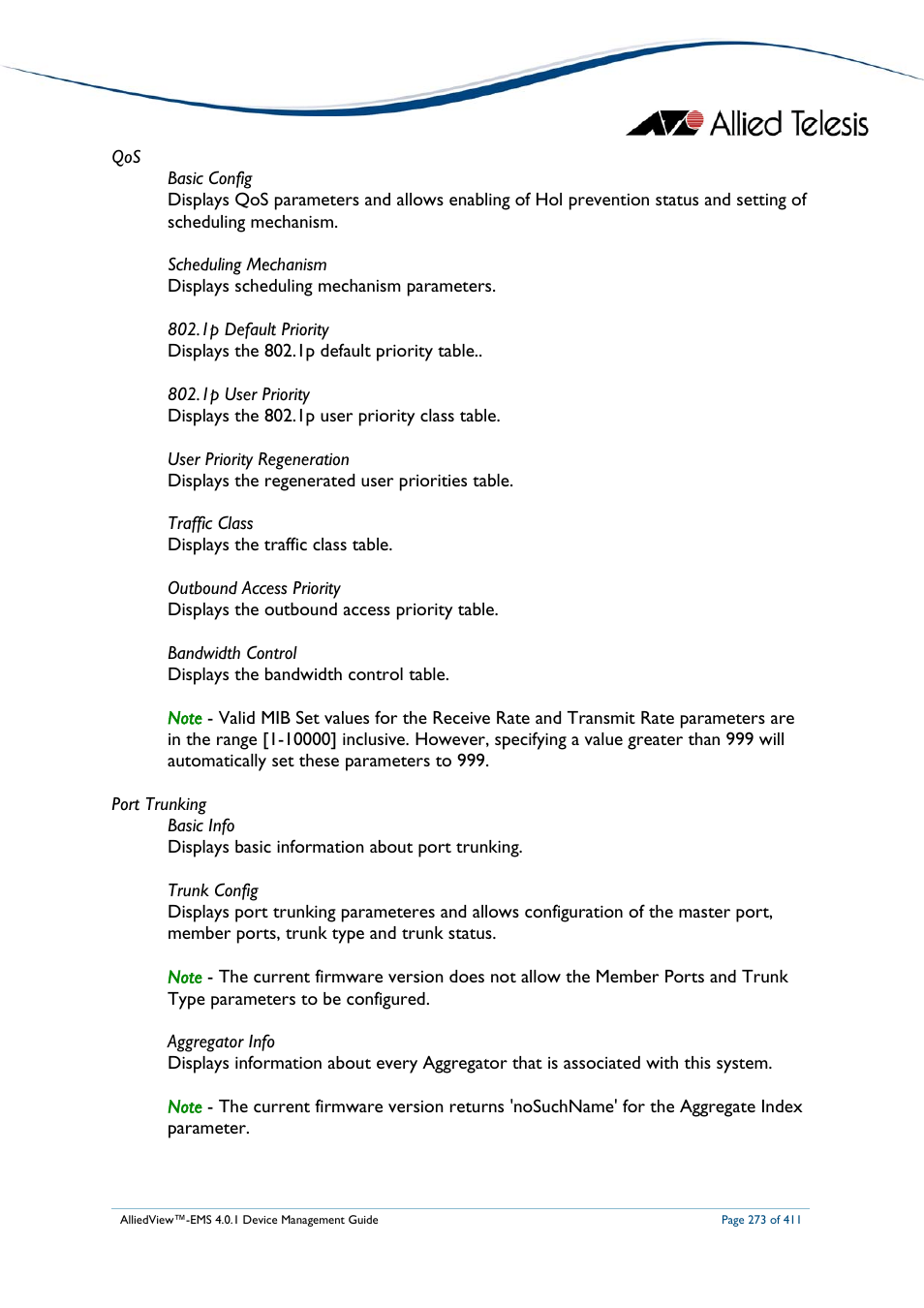 Allied Telesis AlliedView-EMS 4.0.1 DEVICE MANAGEMENT User Manual | Page 273 / 411