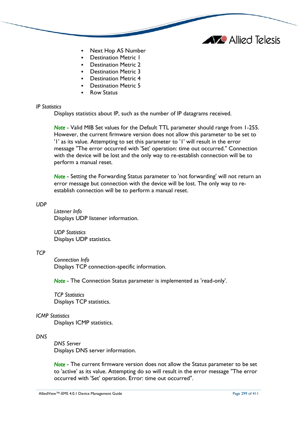 Allied Telesis AlliedView-EMS 4.0.1 DEVICE MANAGEMENT User Manual | Page 299 / 411