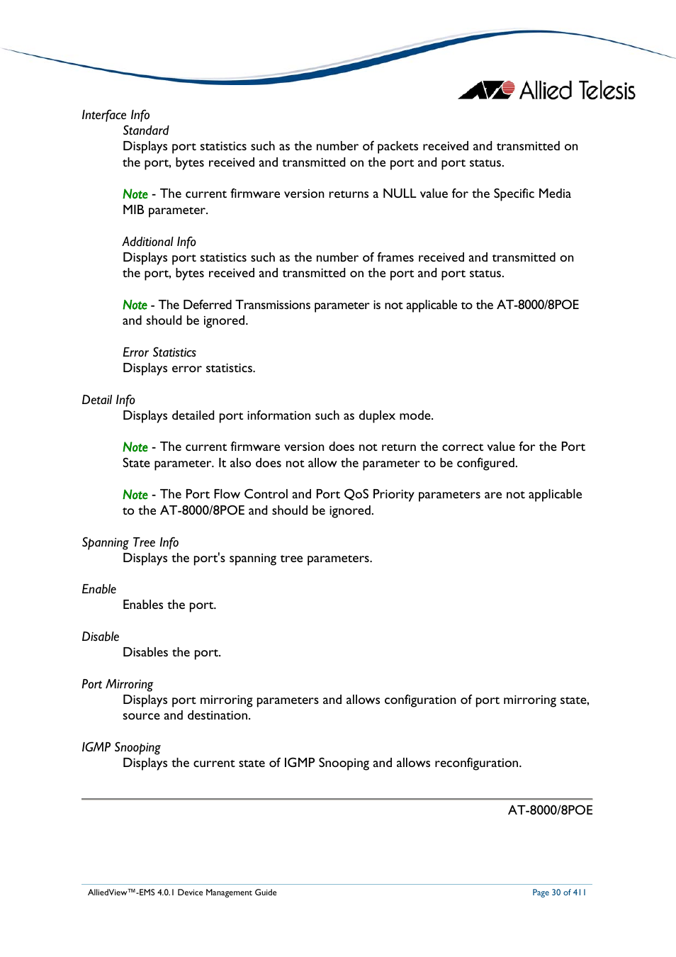 Allied Telesis AlliedView-EMS 4.0.1 DEVICE MANAGEMENT User Manual | Page 30 / 411