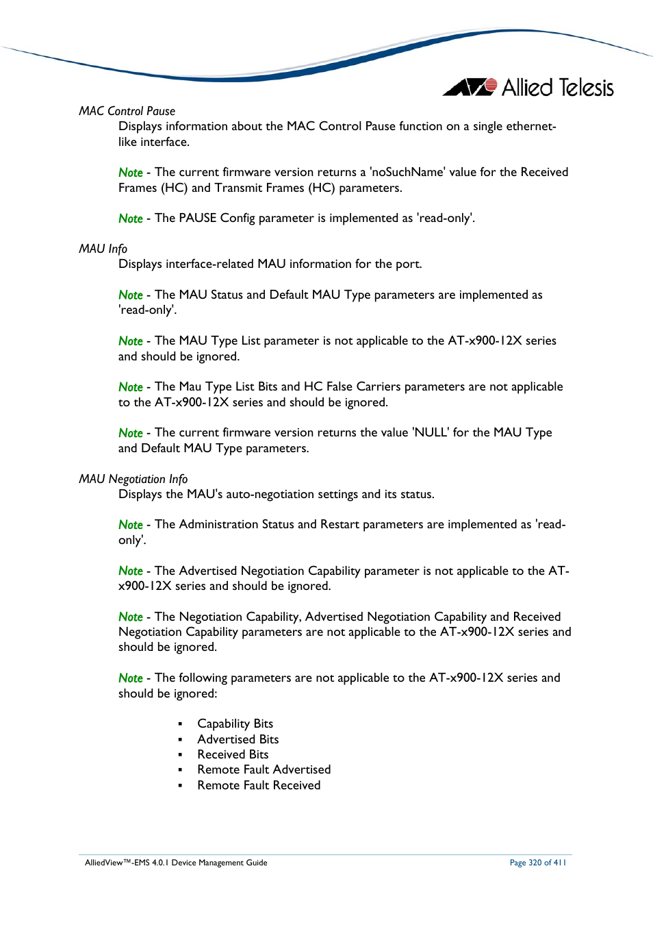 Allied Telesis AlliedView-EMS 4.0.1 DEVICE MANAGEMENT User Manual | Page 320 / 411