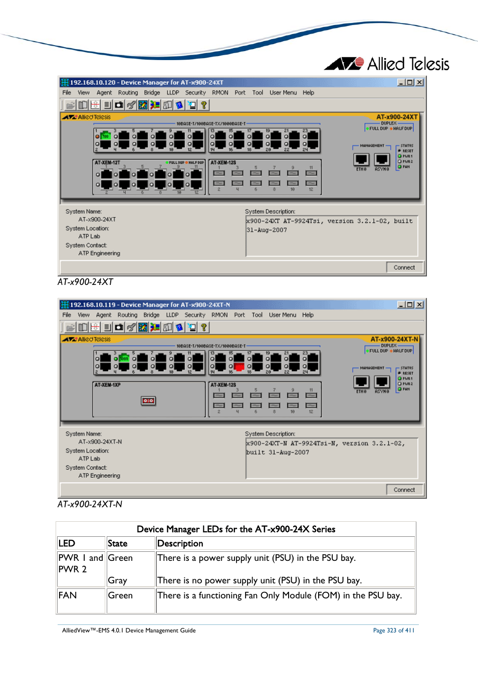 Allied Telesis AlliedView-EMS 4.0.1 DEVICE MANAGEMENT User Manual | Page 323 / 411