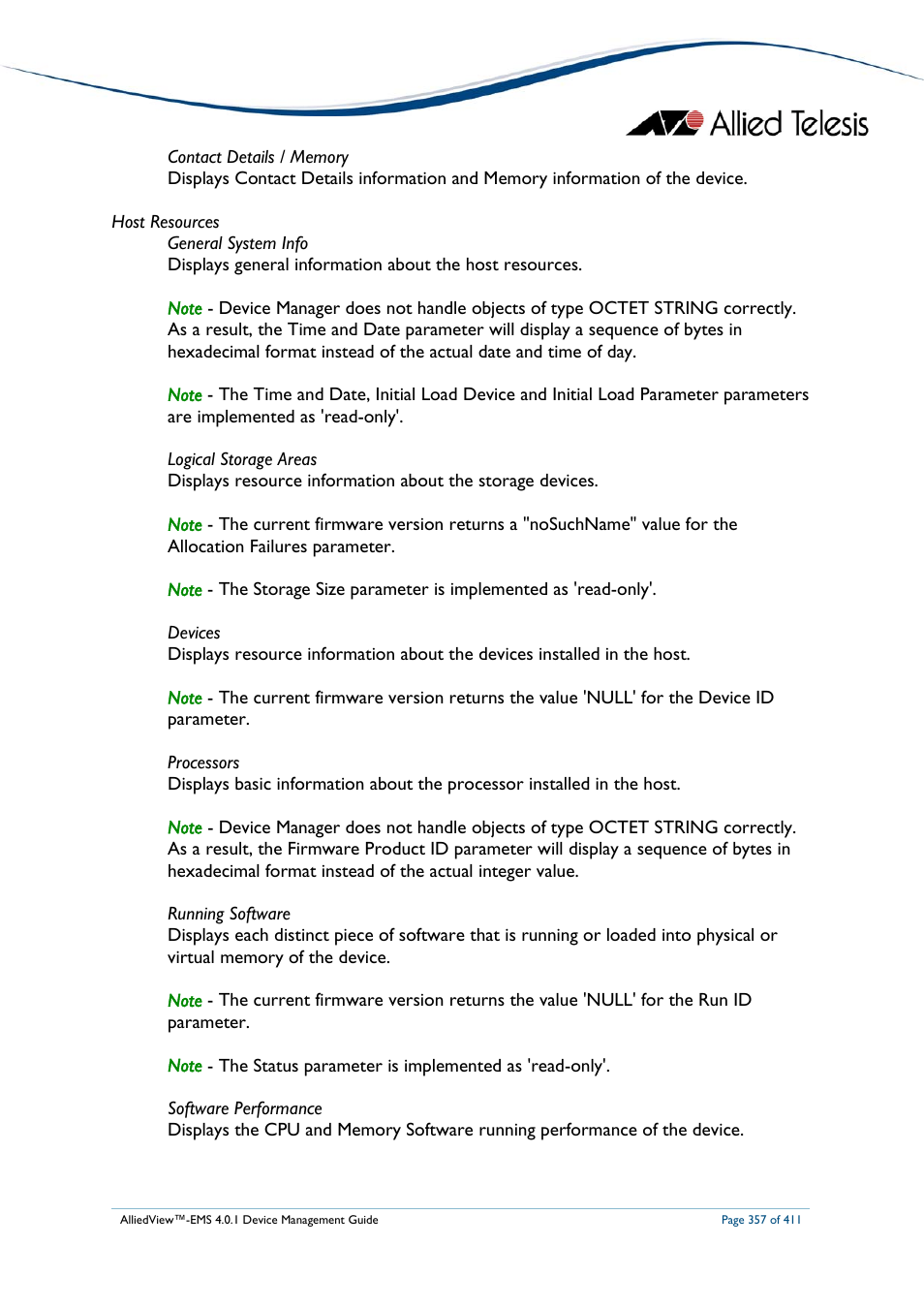 Allied Telesis AlliedView-EMS 4.0.1 DEVICE MANAGEMENT User Manual | Page 357 / 411