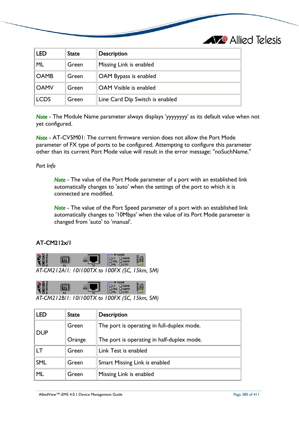 Allied Telesis AlliedView-EMS 4.0.1 DEVICE MANAGEMENT User Manual | Page 380 / 411