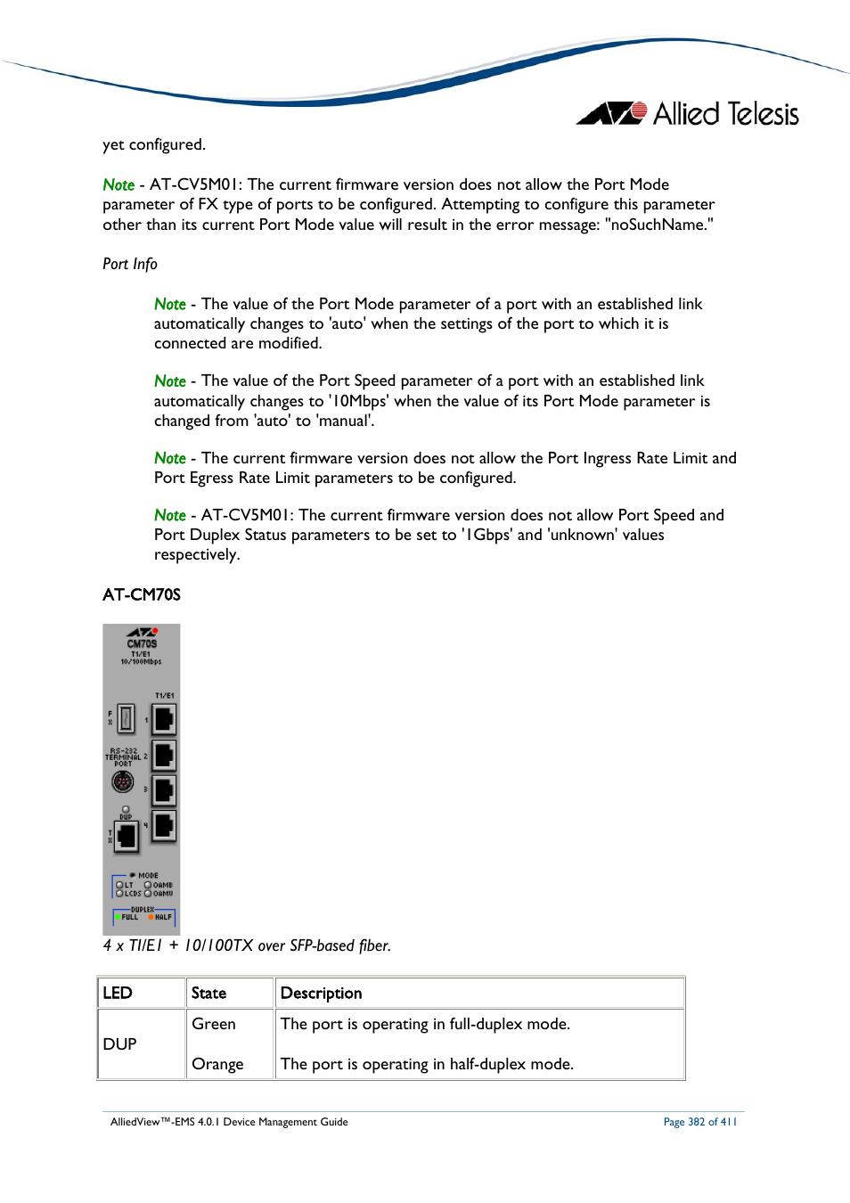 Allied Telesis AlliedView-EMS 4.0.1 DEVICE MANAGEMENT User Manual | Page 382 / 411