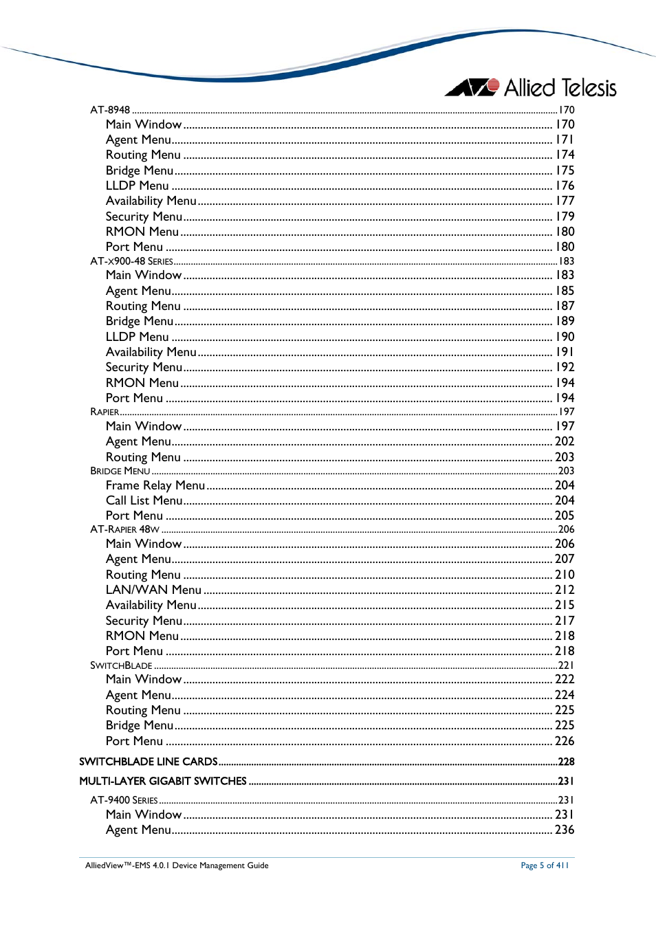 Allied Telesis AlliedView-EMS 4.0.1 DEVICE MANAGEMENT User Manual | Page 5 / 411