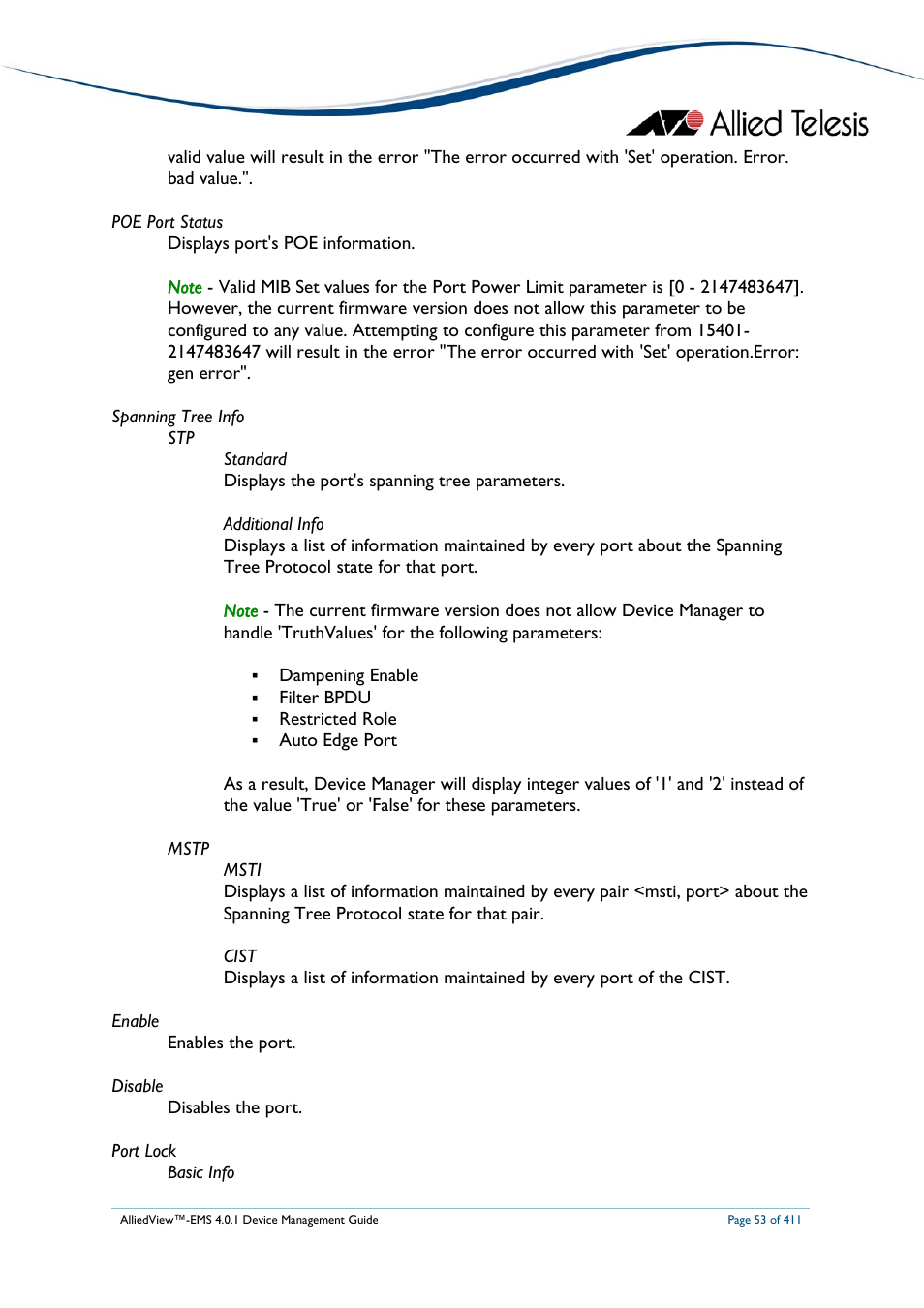Allied Telesis AlliedView-EMS 4.0.1 DEVICE MANAGEMENT User Manual | Page 53 / 411