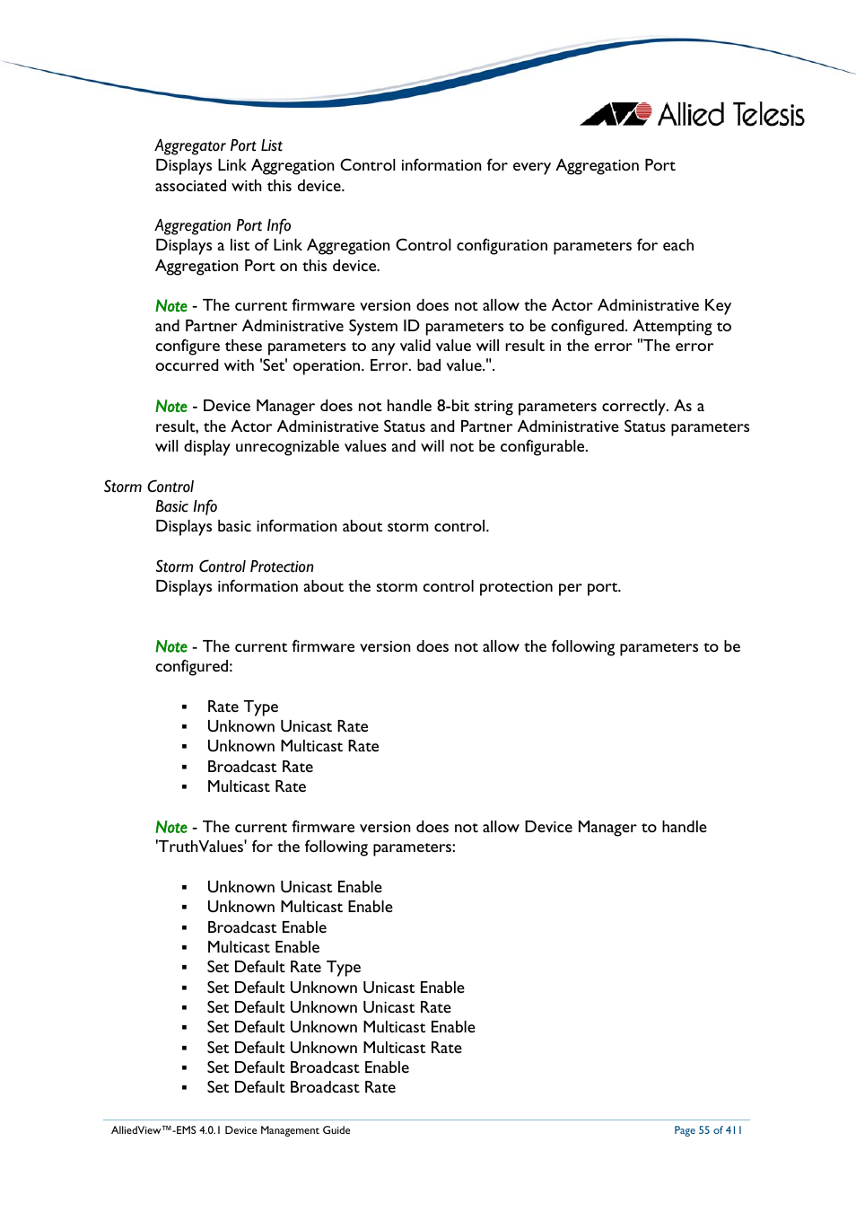 Allied Telesis AlliedView-EMS 4.0.1 DEVICE MANAGEMENT User Manual | Page 55 / 411