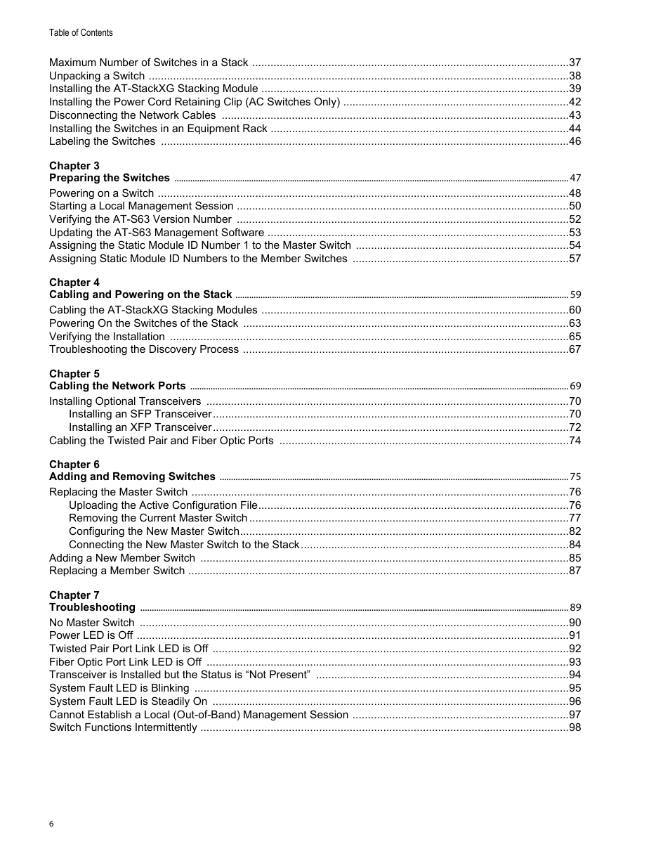 Allied Telesis AT-9448Ts/XP (Basic Layer 3) User Manual | Page 6 / 106