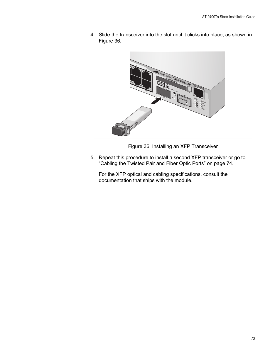 Allied Telesis AT-9448Ts/XP (Basic Layer 3) User Manual | Page 73 / 106