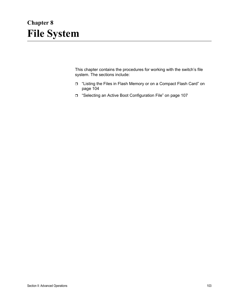Chapter 8, File system, R 8: file system | Allied Telesis AT-S63 User Manual | Page 103 / 410