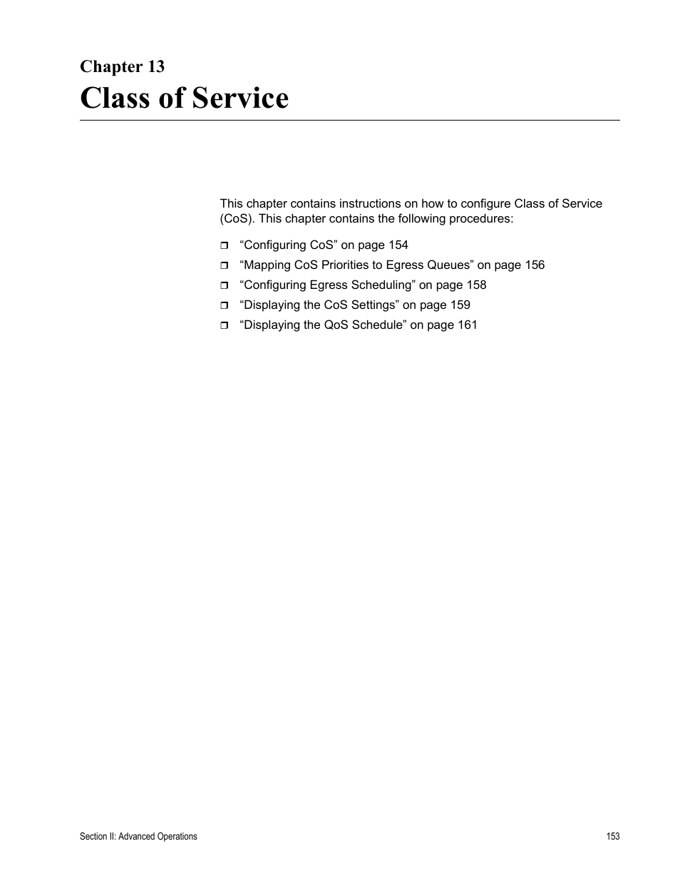 Chapter 13, Class of service | Allied Telesis AT-S63 User Manual | Page 153 / 410