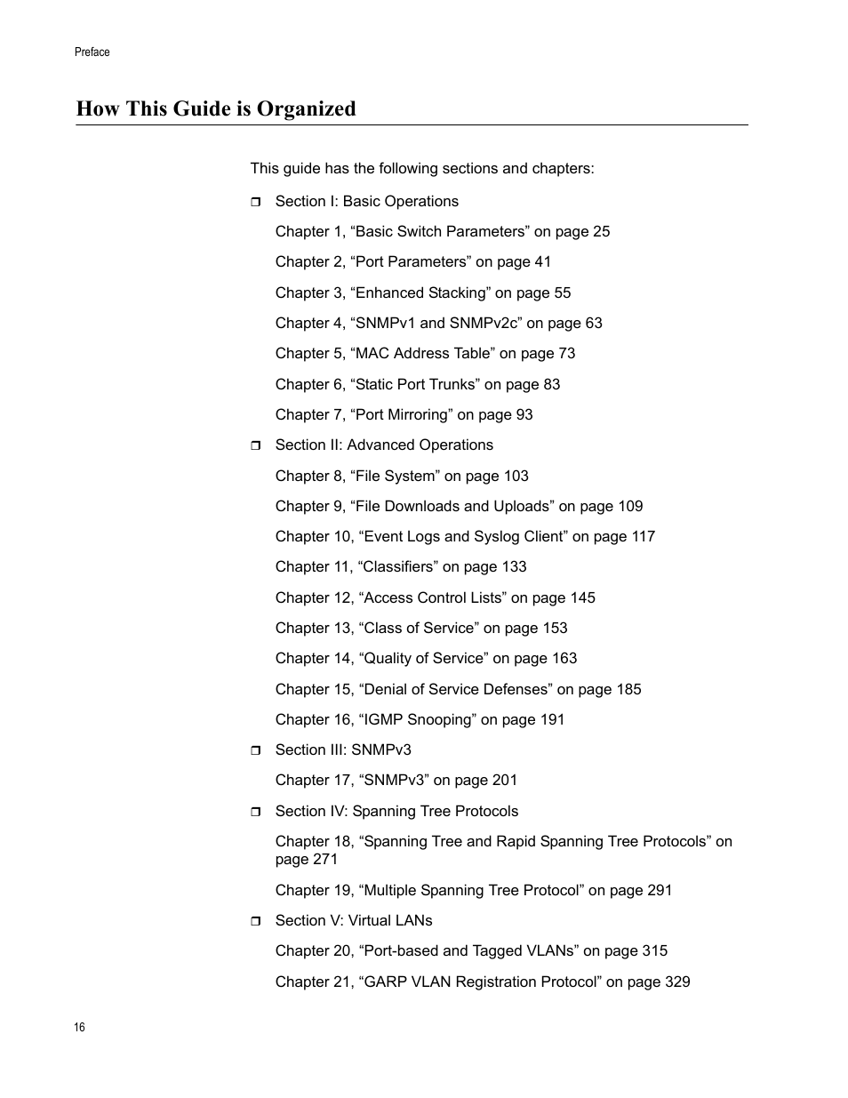 How this guide is organized | Allied Telesis AT-S63 User Manual | Page 16 / 410