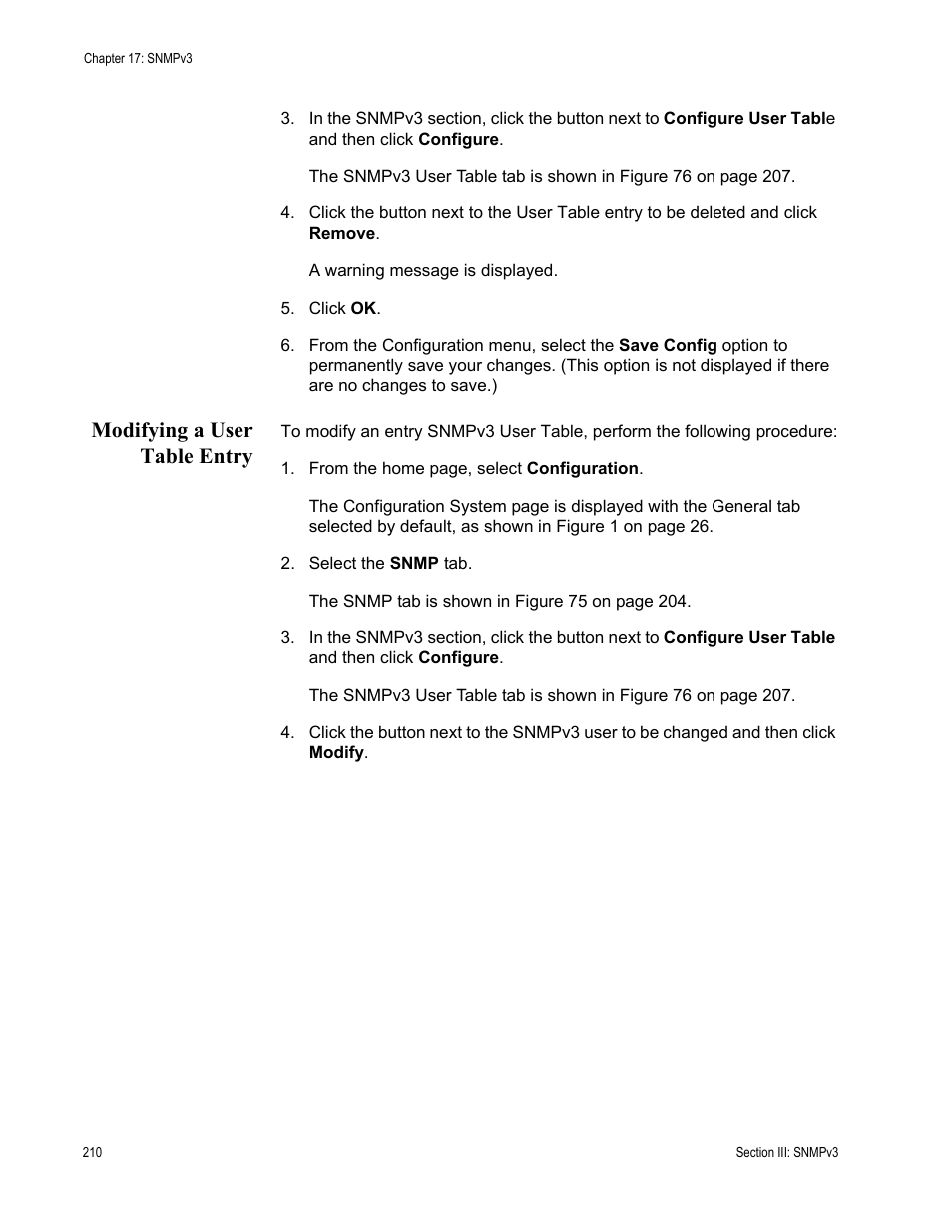 Modifying a user table entry | Allied Telesis AT-S63 User Manual | Page 210 / 410