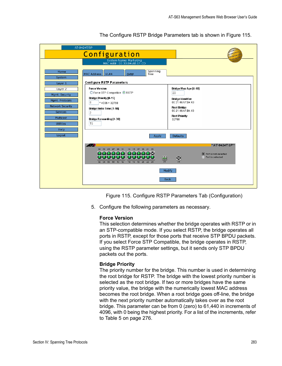 Allied Telesis AT-S63 User Manual | Page 283 / 410