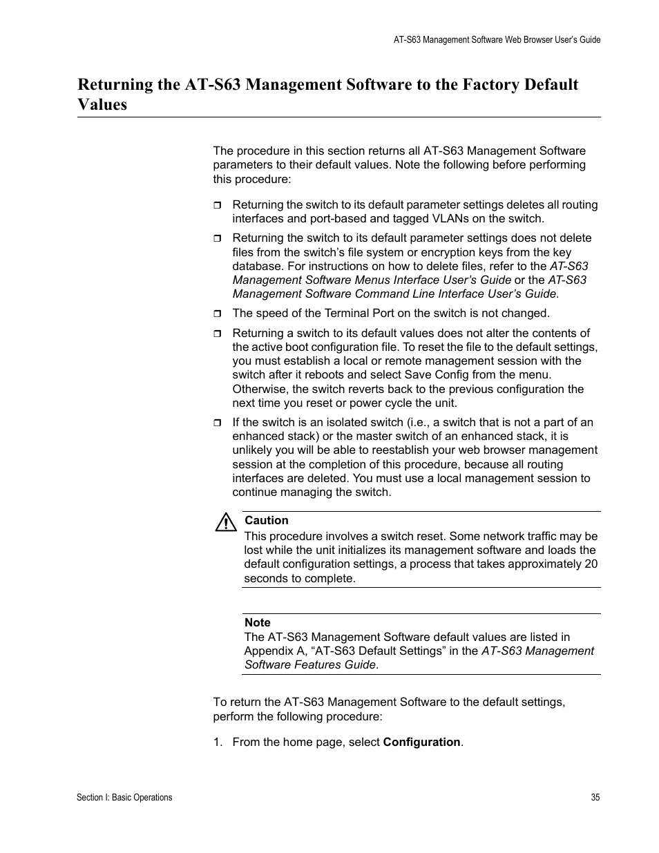 Allied Telesis AT-S63 User Manual | Page 35 / 410