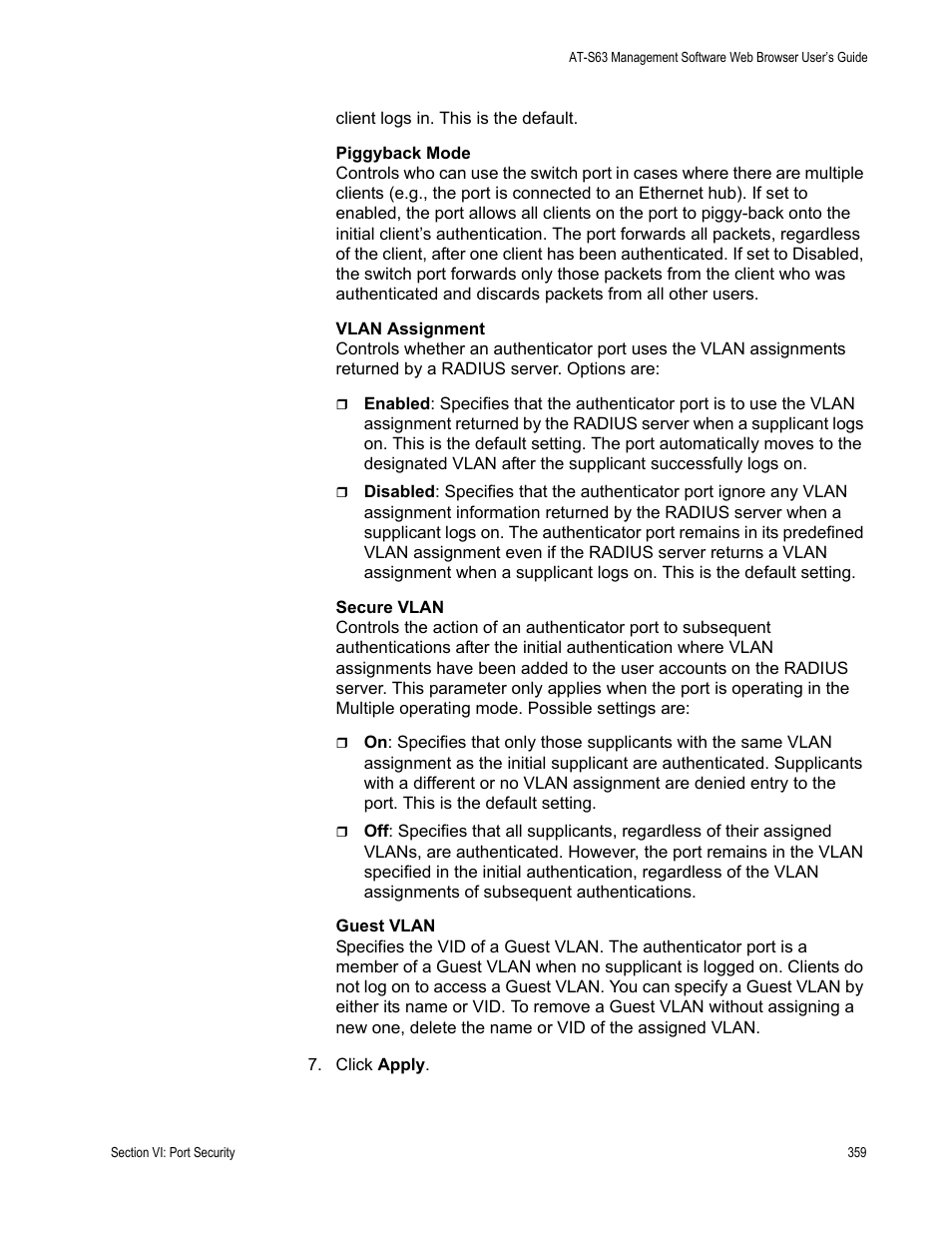 Allied Telesis AT-S63 User Manual | Page 359 / 410