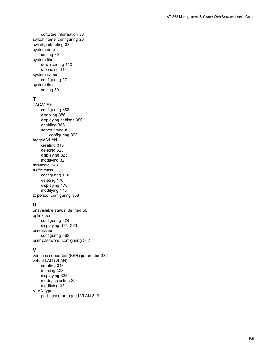 Allied Telesis AT-S63 User Manual | Page 409 / 410
