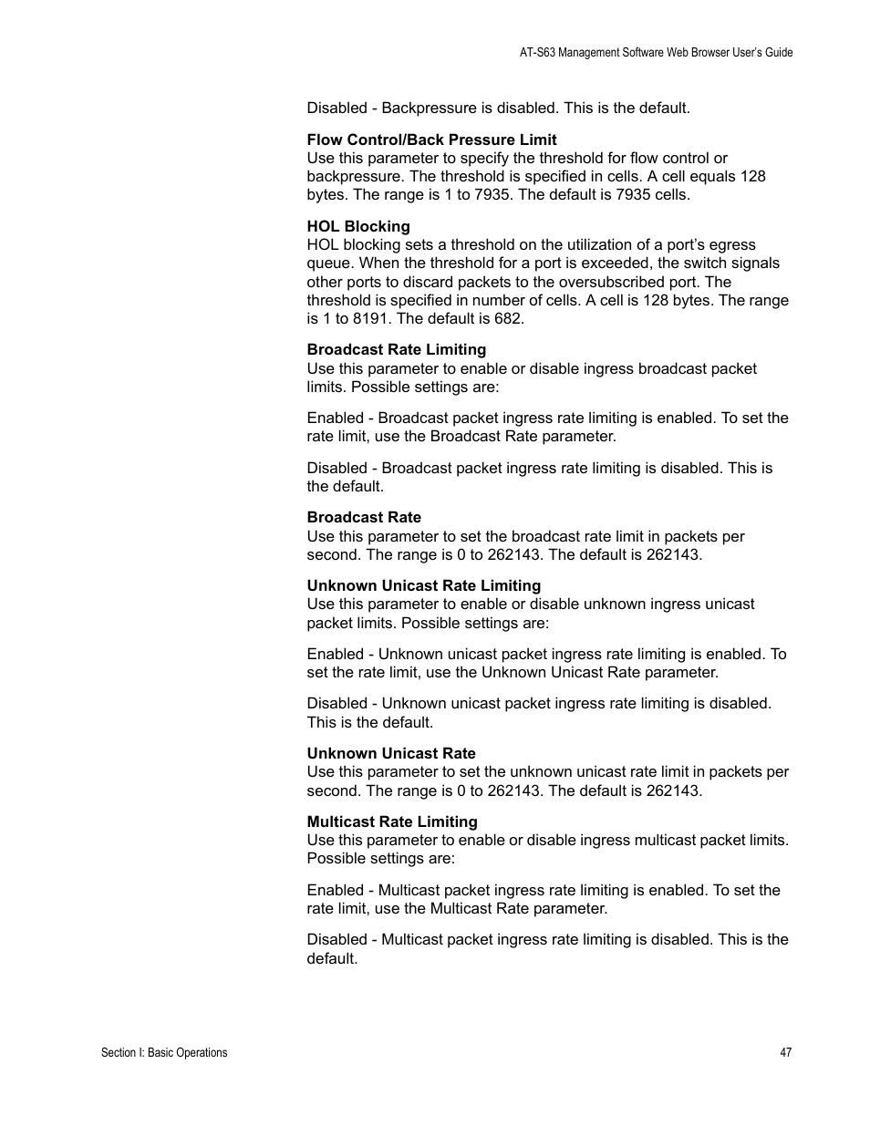 Allied Telesis AT-S63 User Manual | Page 47 / 410