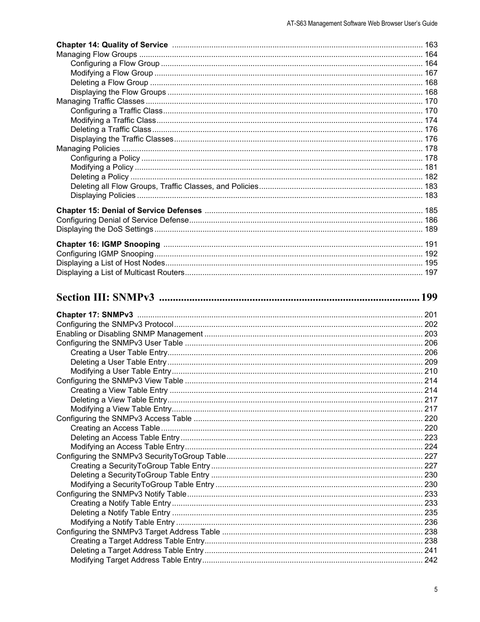 Allied Telesis AT-S63 User Manual | Page 5 / 410