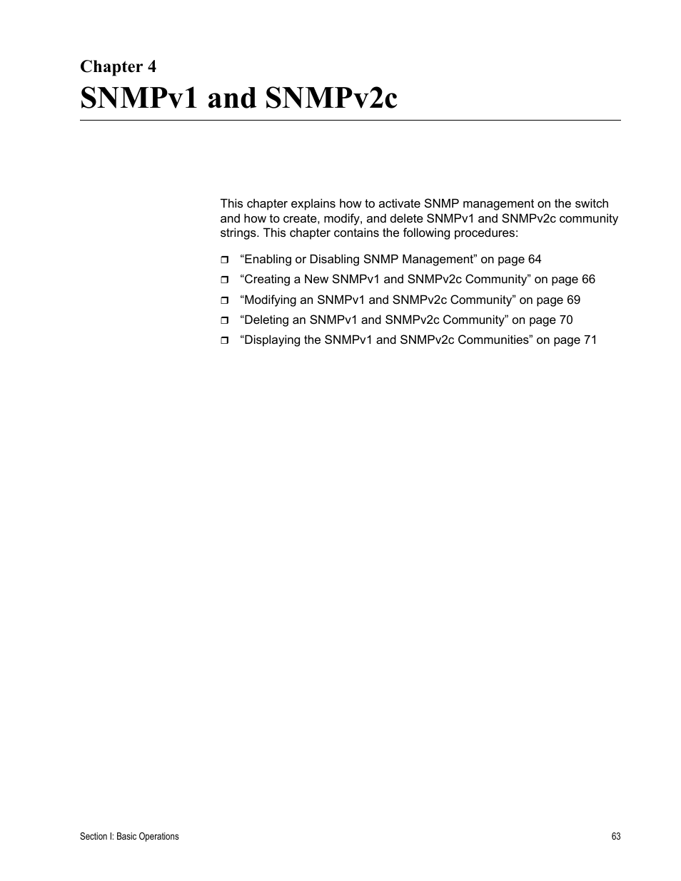 Chapter 4, Snmpv1 and snmpv2c, R 4: snmpv1 and snmpv2c | Allied Telesis AT-S63 User Manual | Page 63 / 410