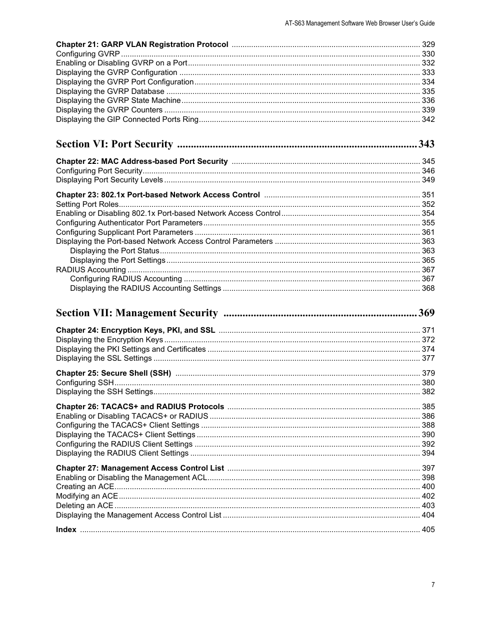 Allied Telesis AT-S63 User Manual | Page 7 / 410