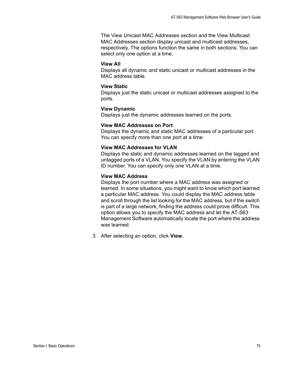 Allied Telesis AT-S63 User Manual | Page 75 / 410