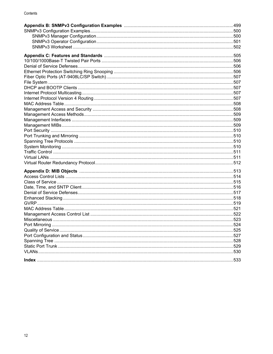 Allied Telesis AT-S63 User Manual | Page 12 / 538