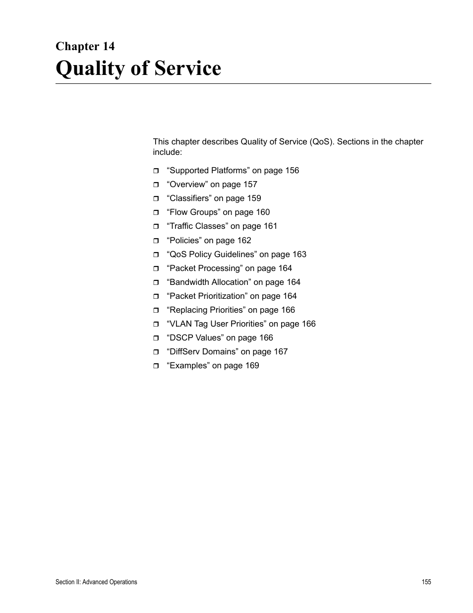Chapter 14, Quality of service | Allied Telesis AT-S63 User Manual | Page 155 / 538