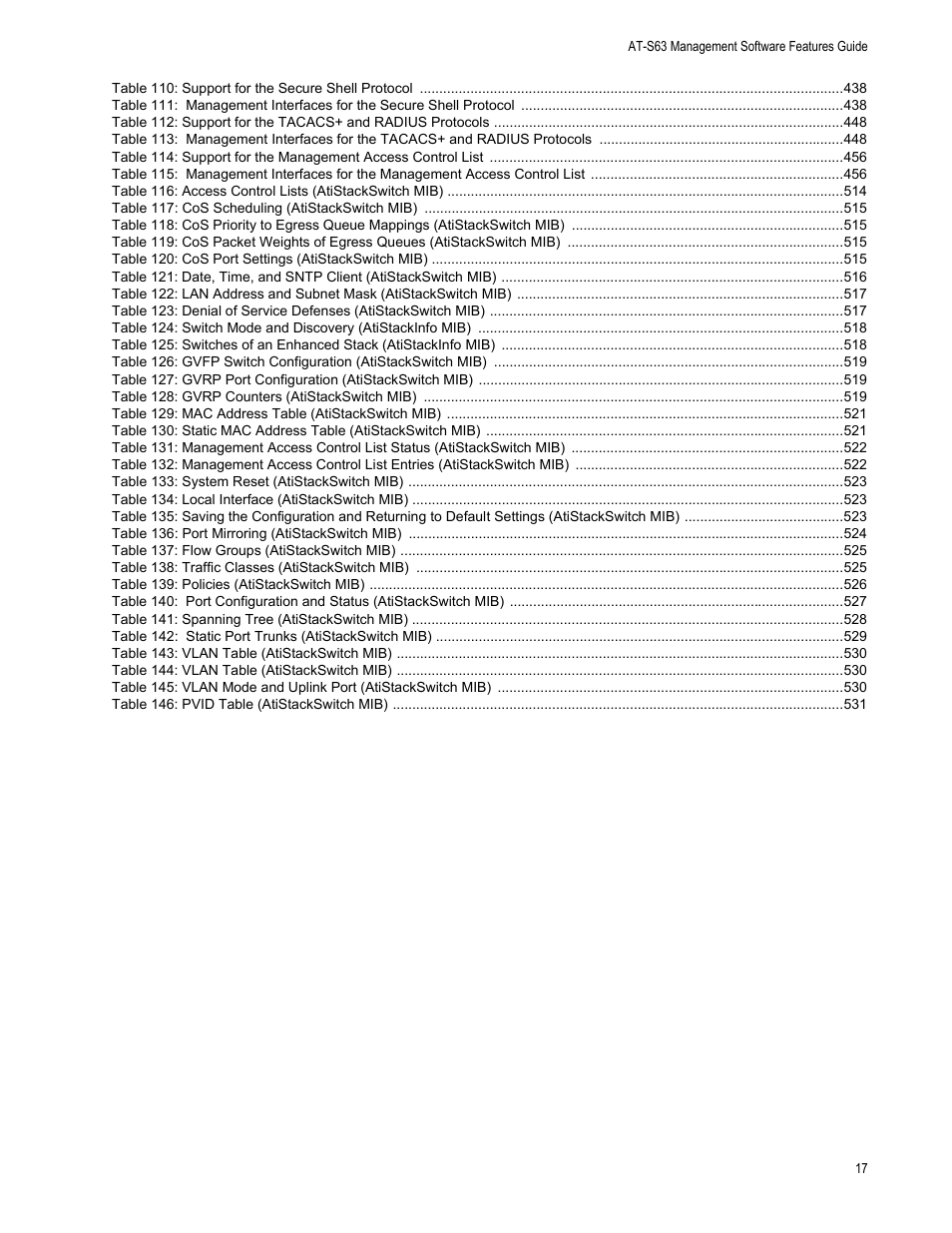 Allied Telesis AT-S63 User Manual | Page 17 / 538