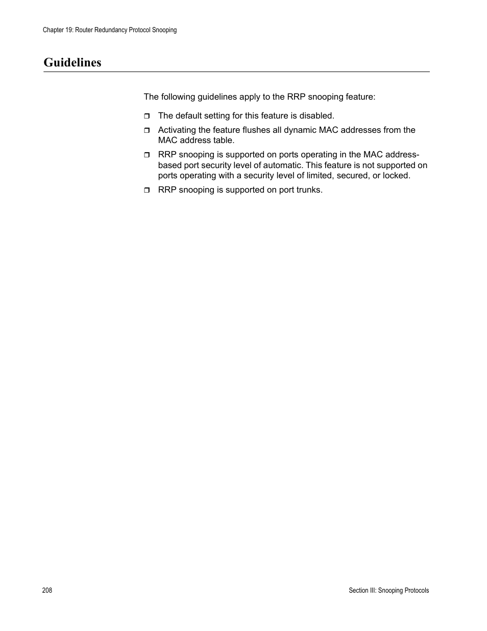 Guidelines | Allied Telesis AT-S63 User Manual | Page 208 / 538