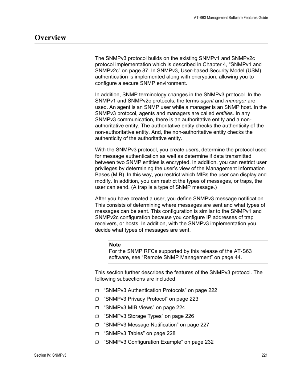 Overview | Allied Telesis AT-S63 User Manual | Page 221 / 538