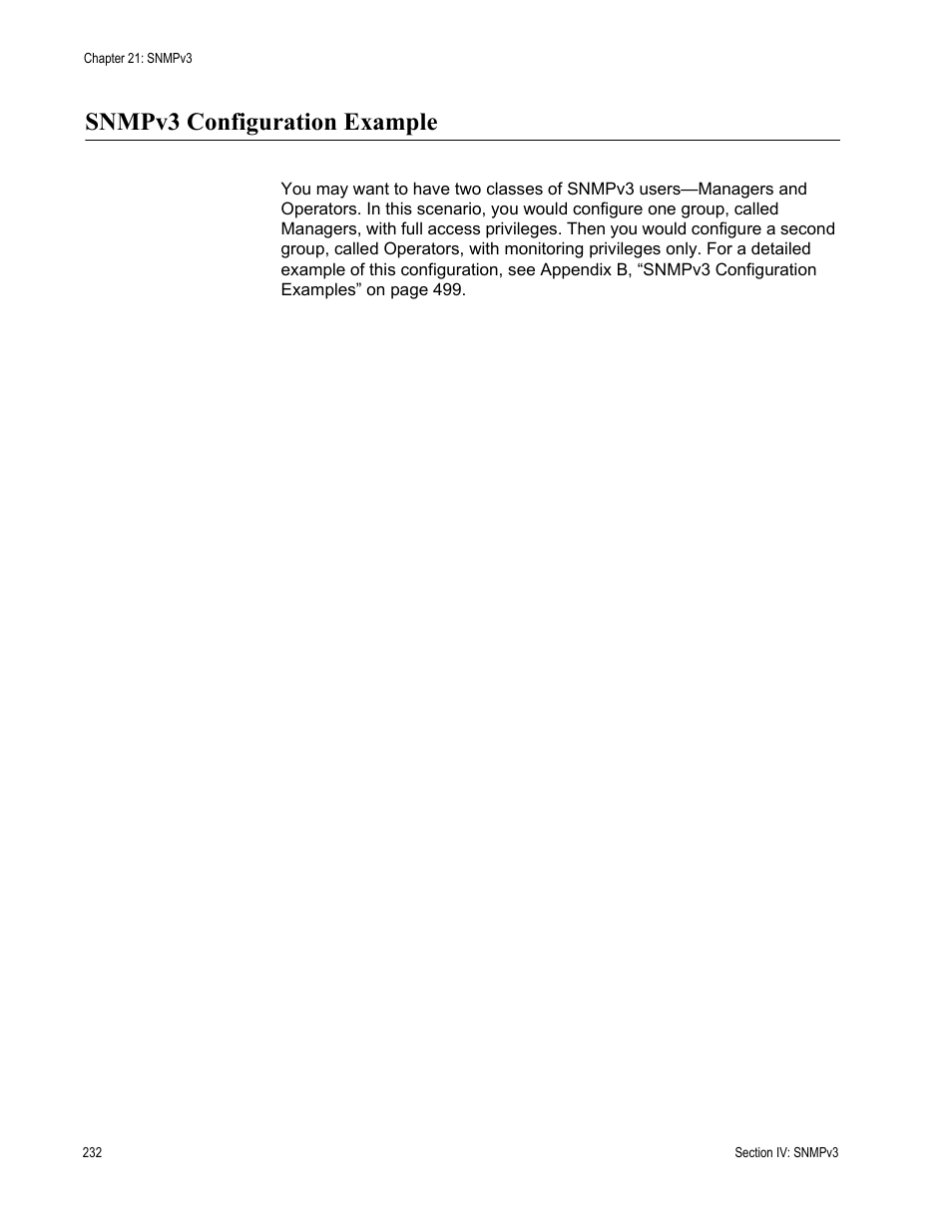 Snmpv3 configuration example | Allied Telesis AT-S63 User Manual | Page 232 / 538