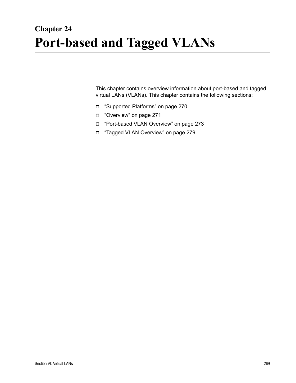 Chapter 24, Port-based and tagged vlans | Allied Telesis AT-S63 User Manual | Page 269 / 538
