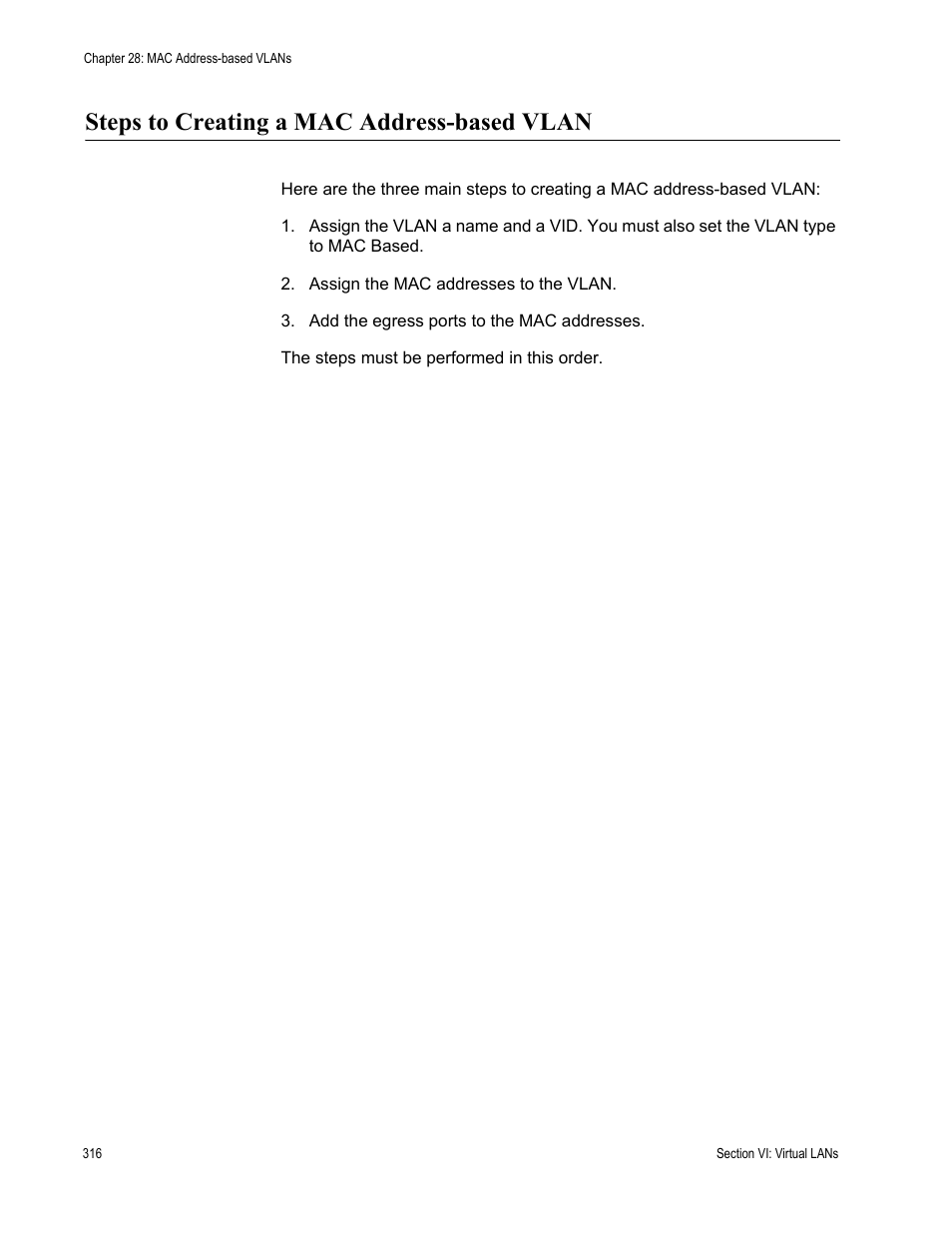 Steps to creating a mac address-based vlan | Allied Telesis AT-S63 User Manual | Page 316 / 538