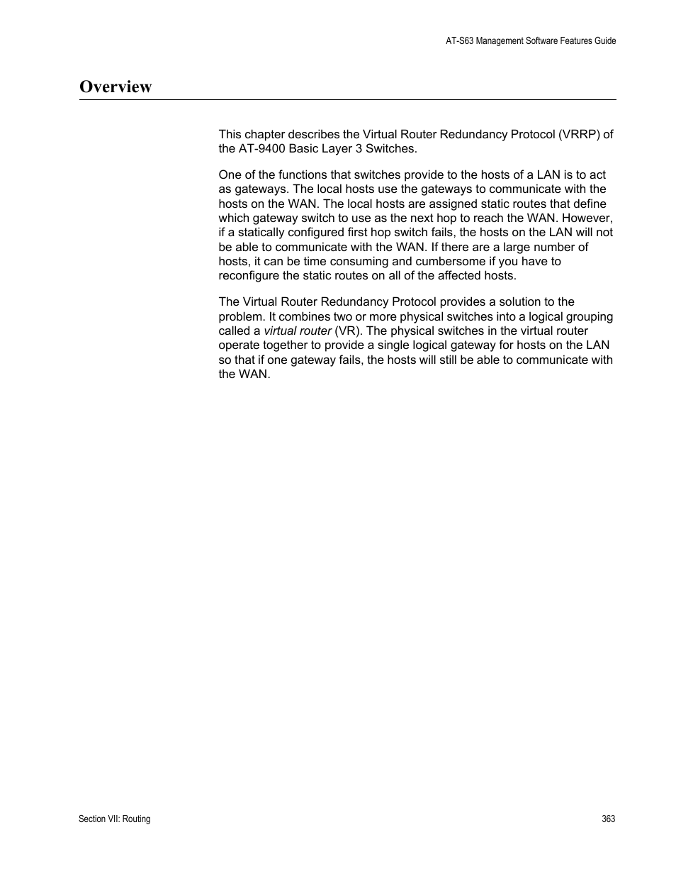 Overview | Allied Telesis AT-S63 User Manual | Page 363 / 538